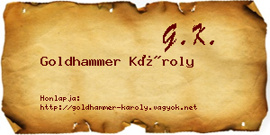 Goldhammer Károly névjegykártya