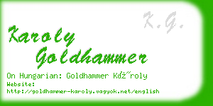 karoly goldhammer business card